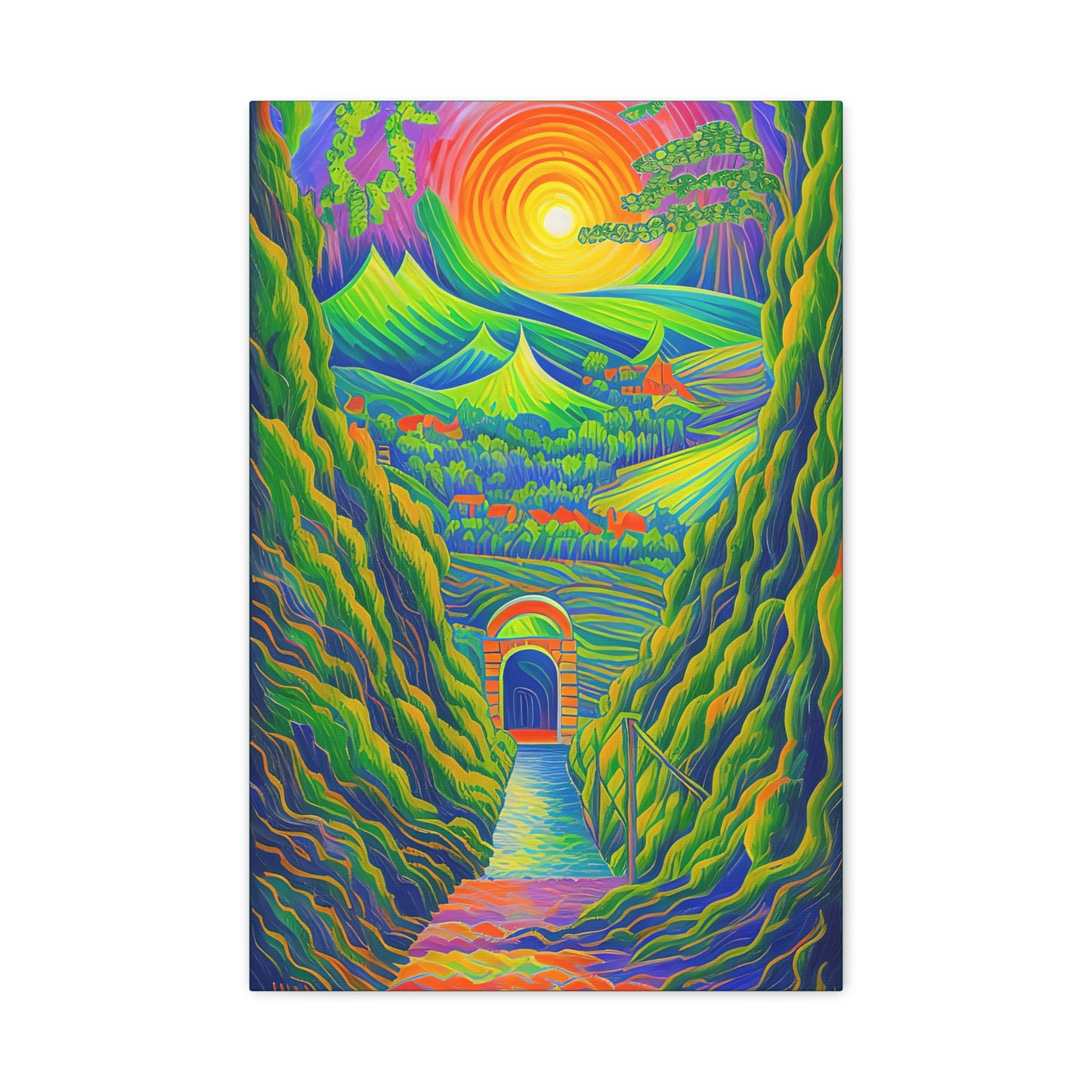 Place your custom artwork, photos, or creative projects on a canvas you'll be proud to use. Each matte canvas comes with back hanging already included for convenient"Hills and Hope" - AI Generated Art Matte Canvas, Stretched, 1.25"CanvasHope - Matte Canvas, Stretched, 1EndlessMind Creations Printify