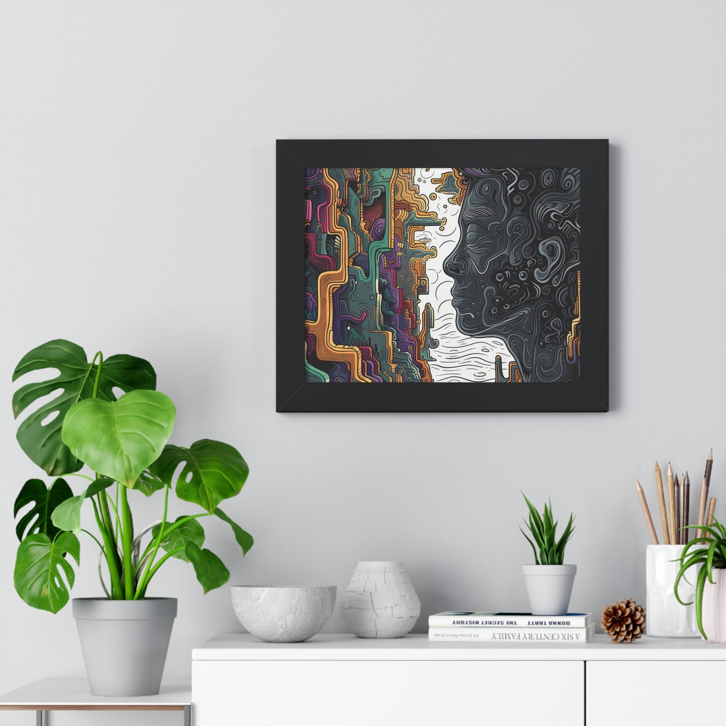 Transform your space with our stunning framed art, where dreamlike visions meet abstract creativity. Available in various sizes, each piece invites you into a world "To Be Still" - Abstract Thought-Provoking Wall Art | Mental Health AwPoster- Framed Horizontal PosterEndlessMind Creations Printify