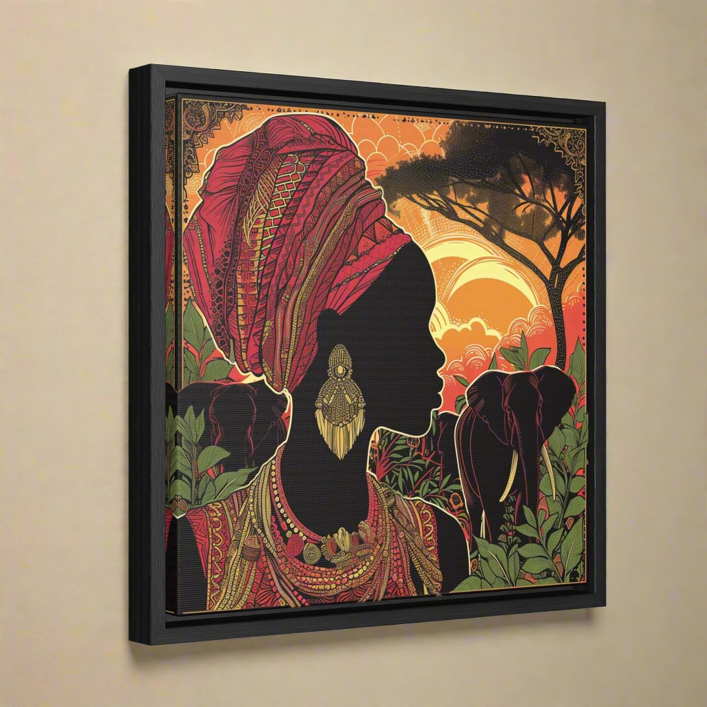 Transform your space with our stunning canvas wall art, where dreamlike visions meet abstract creativity. Available in small, medium, and large sizes, each canvas pi"Sunset Beauty" - Beautiful African Sunset | Gallery Canvas Wrap, SquaCanvasAfricaans Gaze - Gallery Canvas Wraps, Square FrameEndlessMind Creations Printify