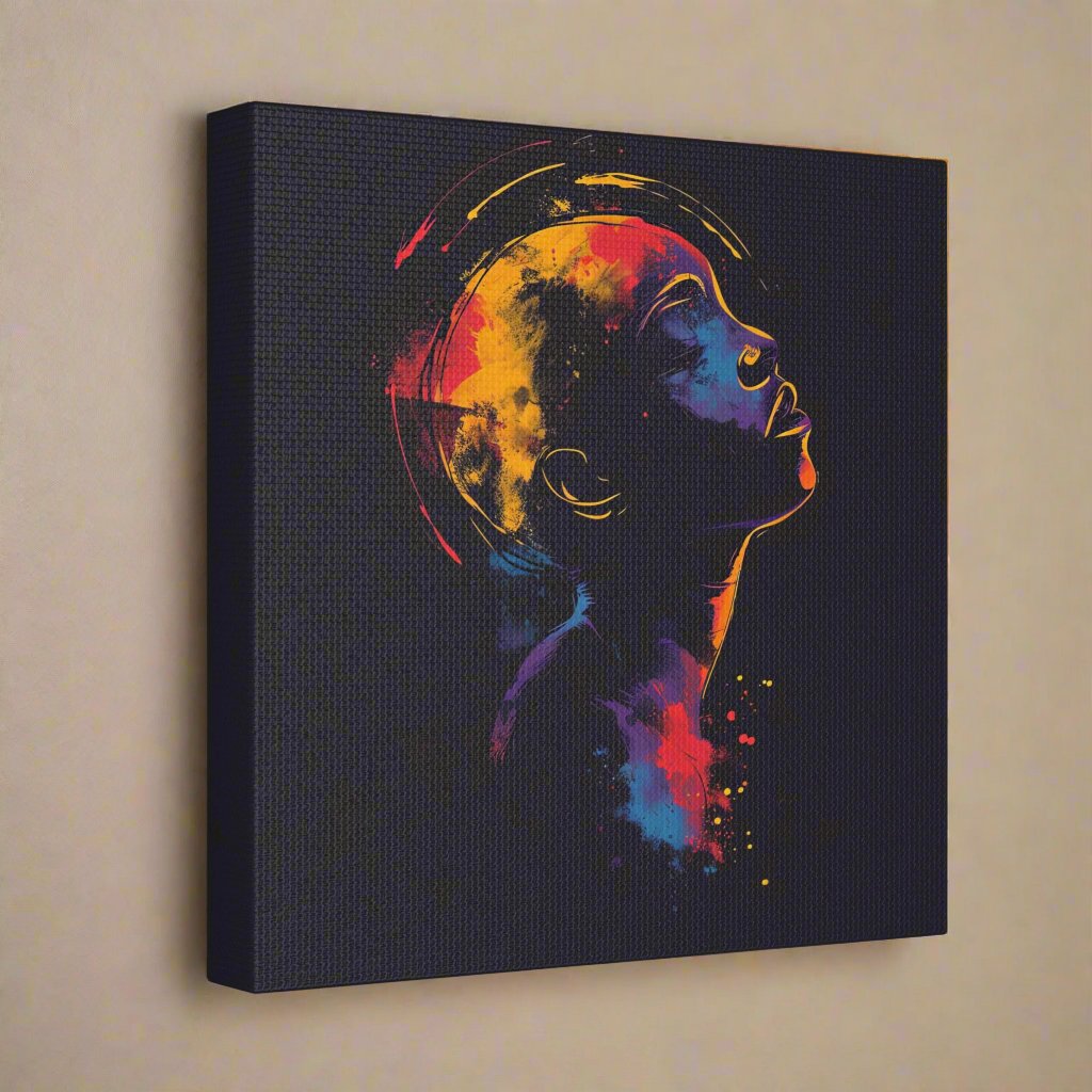 Transform your space with our stunning canvas wall art, where dreamlike visions meet abstract creativity. Available in small, medium, and large sizes, each canvas pi"Spaced In" - Introspective Wall Art | Vivid Pinks, Blues, Yellows, SlCanvas~ Canvas Gallery WrapsEndlessMind Creations Printify