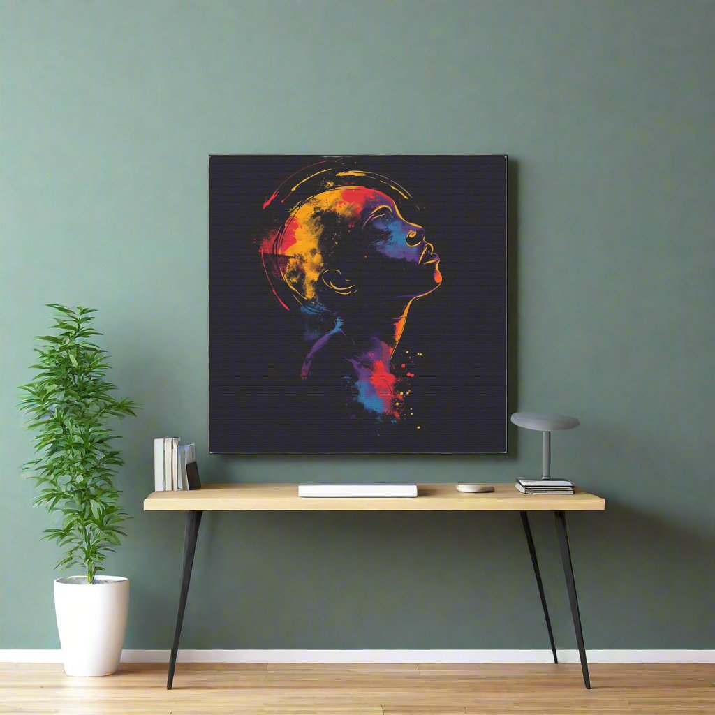 Transform your space with our stunning canvas wall art, where dreamlike visions meet abstract creativity. Available in small, medium, and large sizes, each canvas pi"Spaced In" - Introspective Wall Art | Vivid Pinks, Blues, Yellows, SlCanvas~ Canvas Gallery WrapsEndlessMind Creations Printify