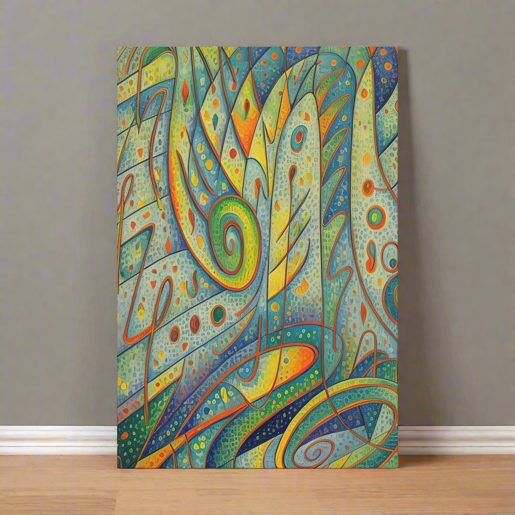 Transform your space with our jazzy canvas wall art, where dreamlike visions meet abstract creativity. Available in small, medium, and large sizes, each canvas piece"A Trumpet Sounds" - Jazzy Maximalist Wall Art | Canvas Gallery WrapCanvasTrumpet Sounds ~ Canvas Gallery WrapEndlessMind Creations Printify