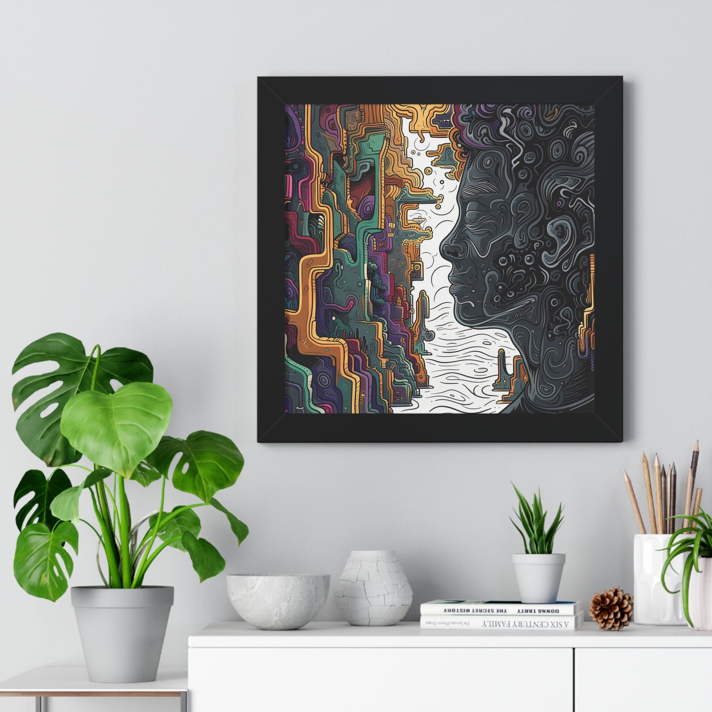 Transform your space with our stunning framed art, where dreamlike visions meet abstract creativity. Available in various sizes, each piece invites you into a world "To Be Still" - Abstract Thought-Provoking Wall Art | Mental Health AwPoster- Framed Horizontal PosterEndlessMind Creations Printify