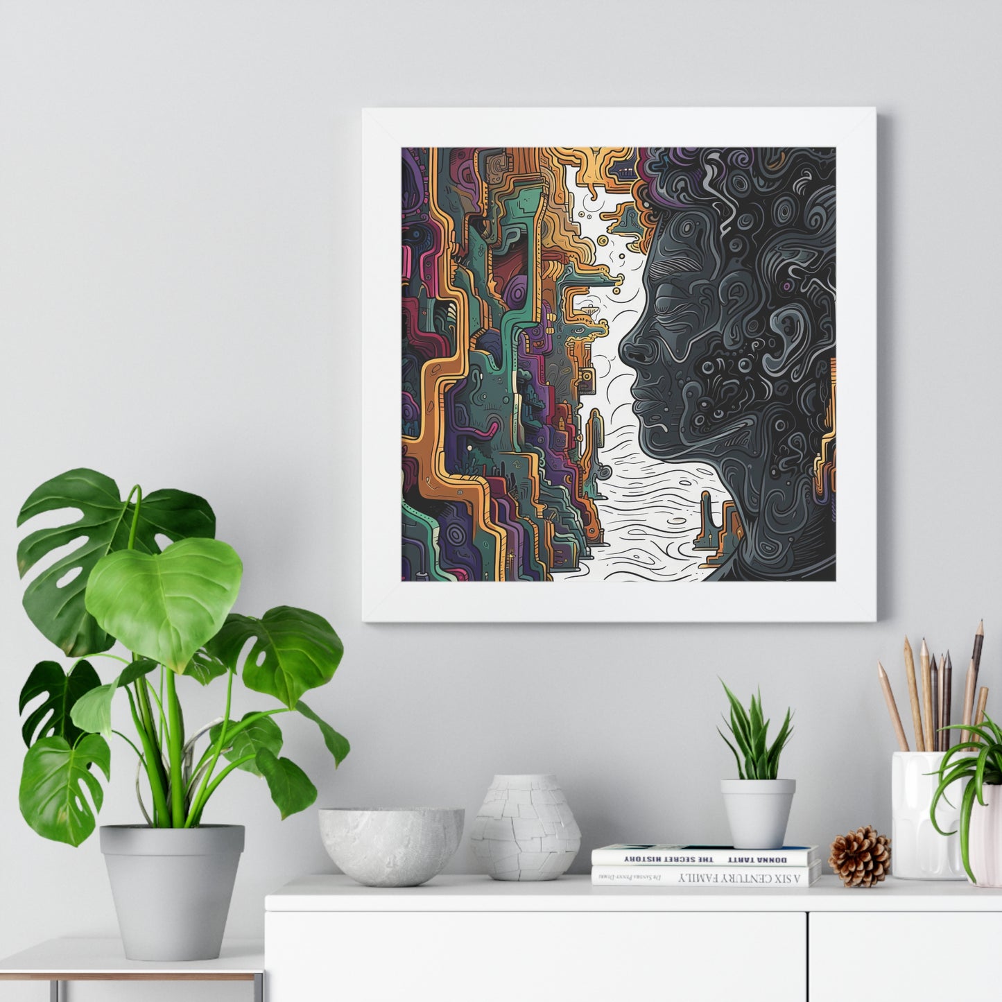 Transform your space with our stunning framed art, where dreamlike visions meet abstract creativity. Available in various sizes, each piece invites you into a world "To Be Still" - Abstract Thought-Provoking Wall Art | Mental Health AwPoster- Framed Horizontal PosterEndlessMind Creations Printify