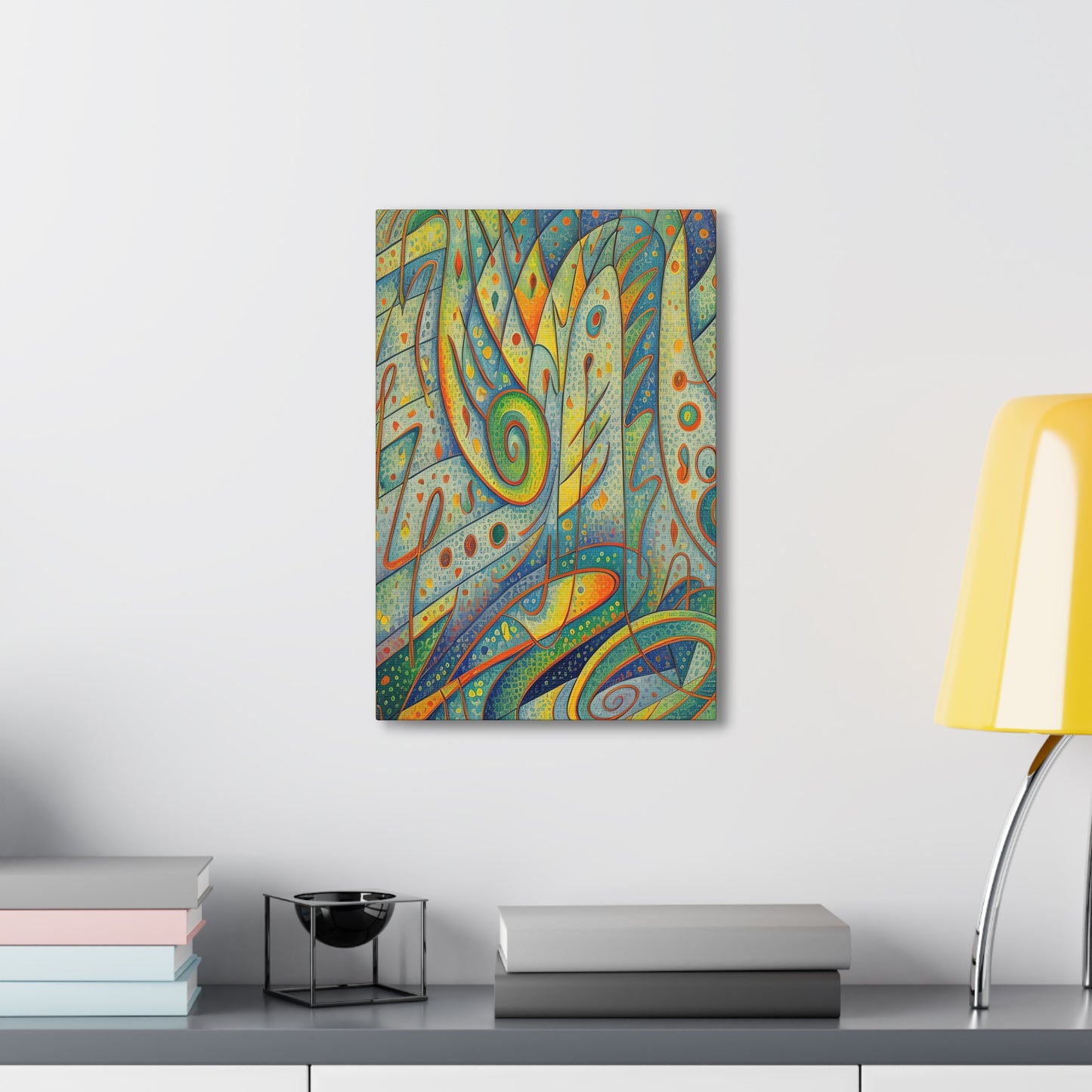 Transform your space with our jazzy canvas wall art, where dreamlike visions meet abstract creativity. Available in small, medium, and large sizes, each canvas piece"A Trumpet Sounds" - Jazzy Maximalist Wall Art | Canvas Gallery WrapCanvasTrumpet Sounds ~ Canvas Gallery WrapEndlessMind Creations Printify