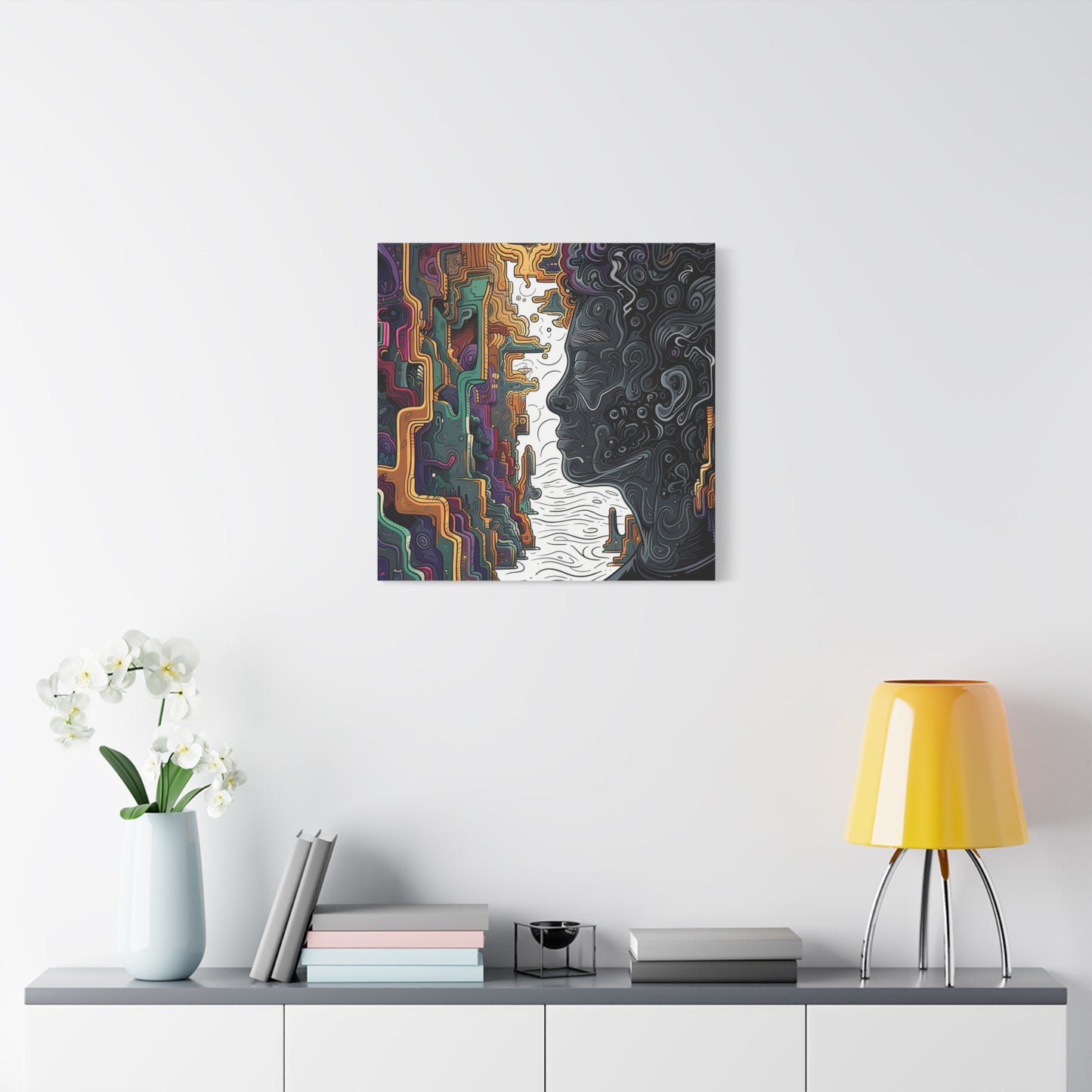 Transform your space with our stunning canvas wall art, where dreamlike visions meet abstract creativity. Available in small, medium, and large sizes, each canvas pi"To Be Still" - Abstract Line Art Colorful Wall Art | Matte Canvas, StCanvas- Matte Canvas, Stretched, 1EndlessMind Creations Printify