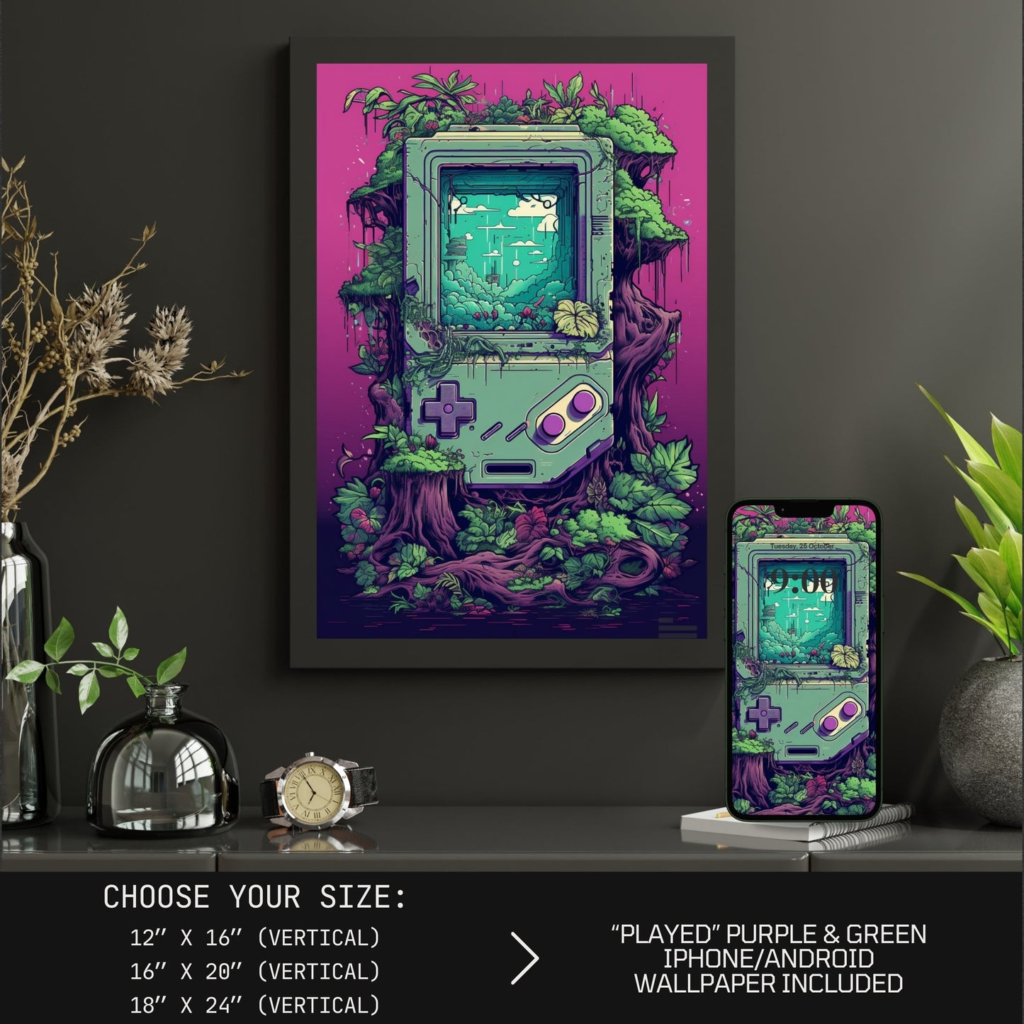 game room wall art gamer girl room
