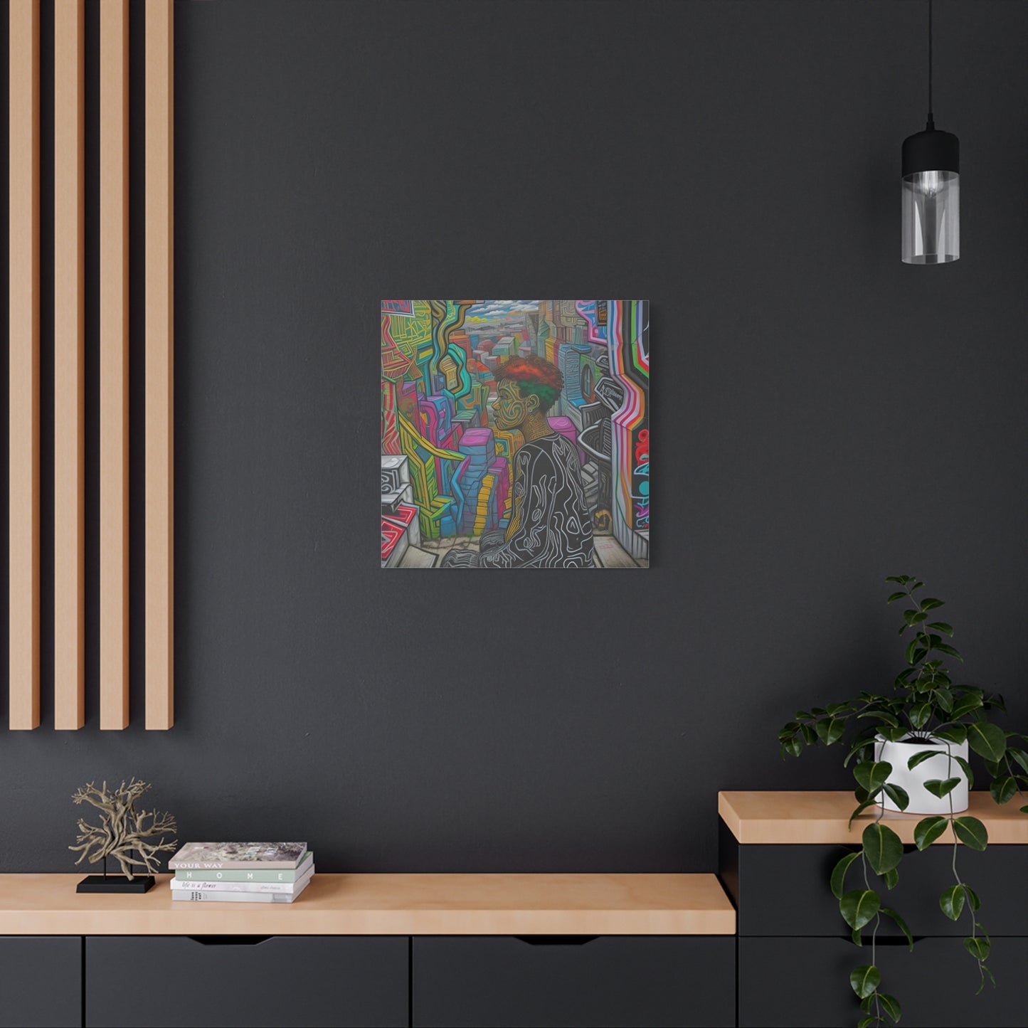 Place your custom artwork, photos, or creative projects on a canvas you'll be proud to use. Each matte canvas comes with back hanging already included for convenient"Atop the Mountains" - Colorful, Bold, Mood, Abstract Art | Matte CanvCanvas- Matte Canvas, Stretched, 1EndlessMind Creations Printify