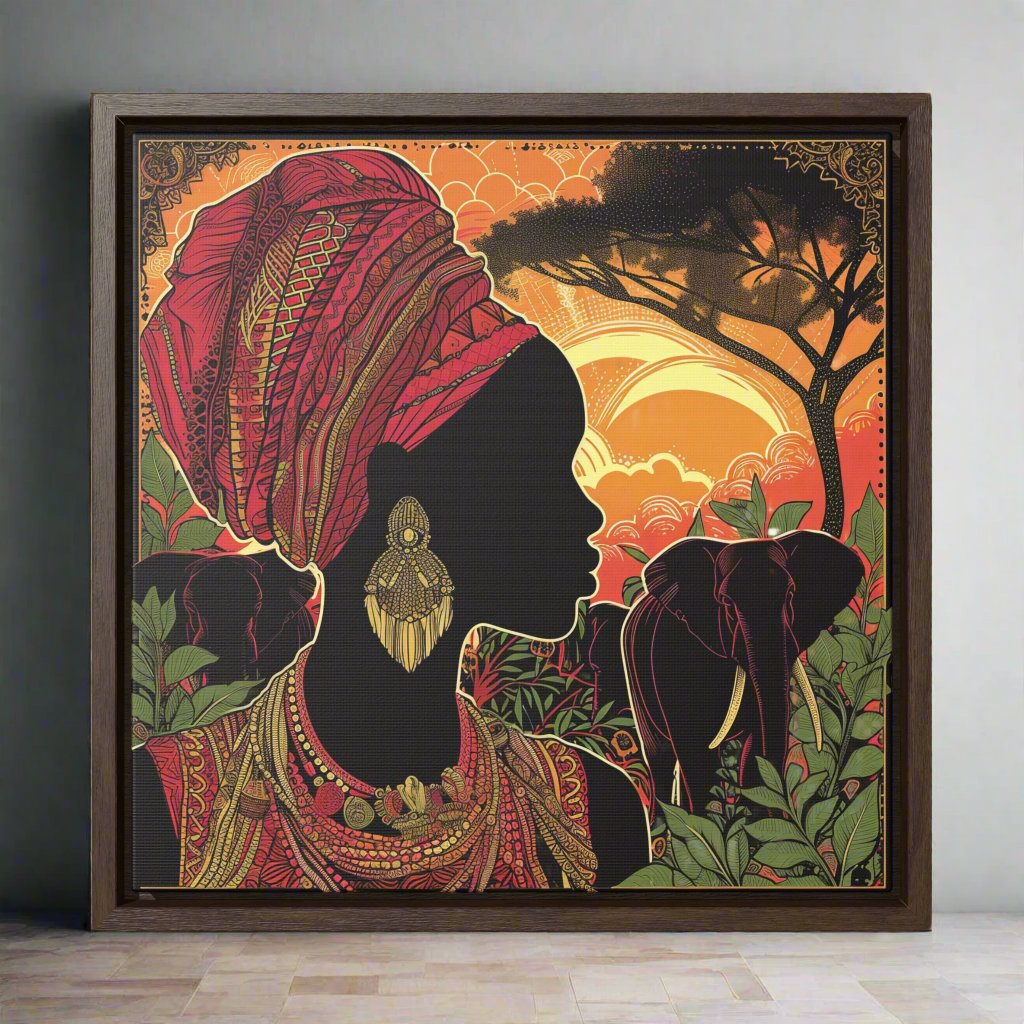 Transform your space with our stunning canvas wall art, where dreamlike visions meet abstract creativity. Available in small, medium, and large sizes, each canvas pi"Sunset Beauty" - Beautiful African Sunset | Gallery Canvas Wrap, SquaCanvasAfricaans Gaze - Gallery Canvas Wraps, Square FrameEndlessMind Creations Printify