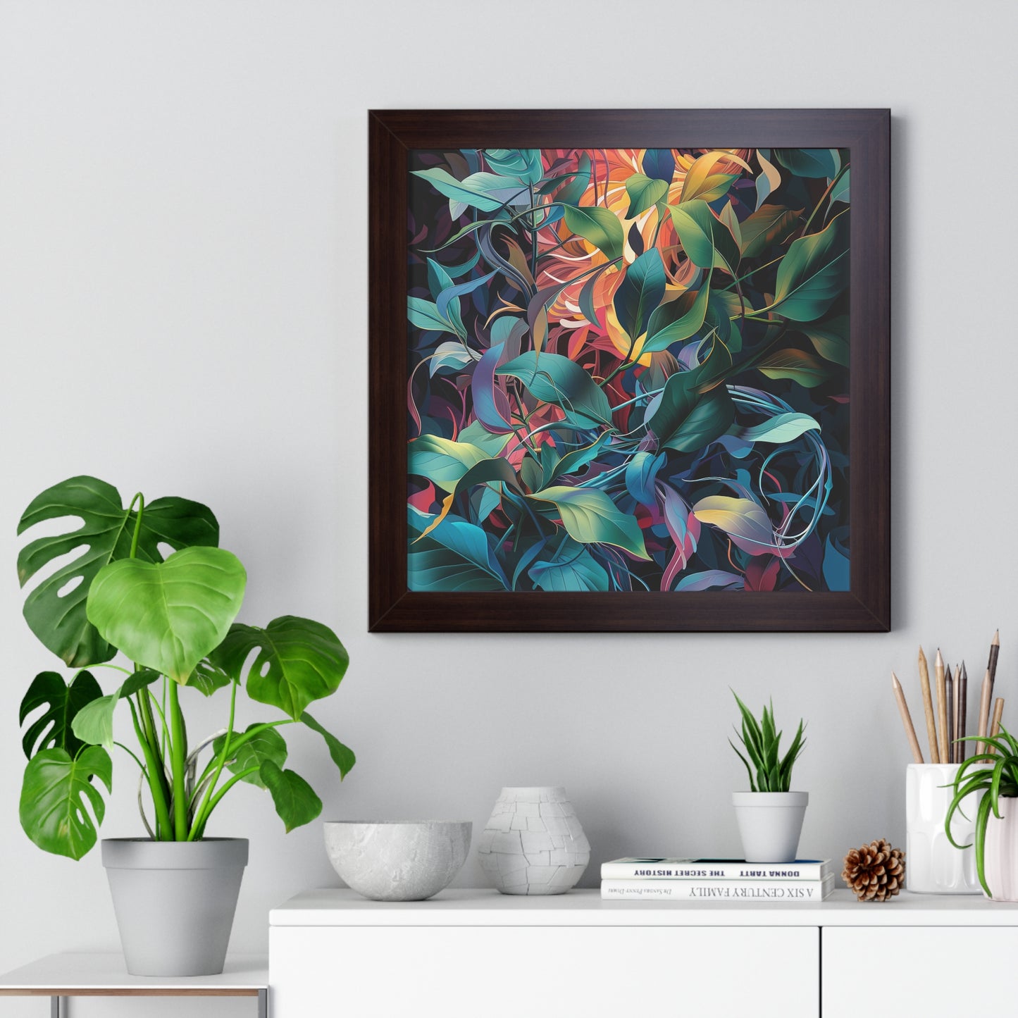 Transform your space with our stunning framed art, where dreamlike visions meet abstract creativity. Available in various sizes, each piece invites you into a world "Blue Garden" - Serene Blue and Green Framed Vertical PosterPosterBlue Garden - Framed Vertical PosterEndlessMind Creations Printify