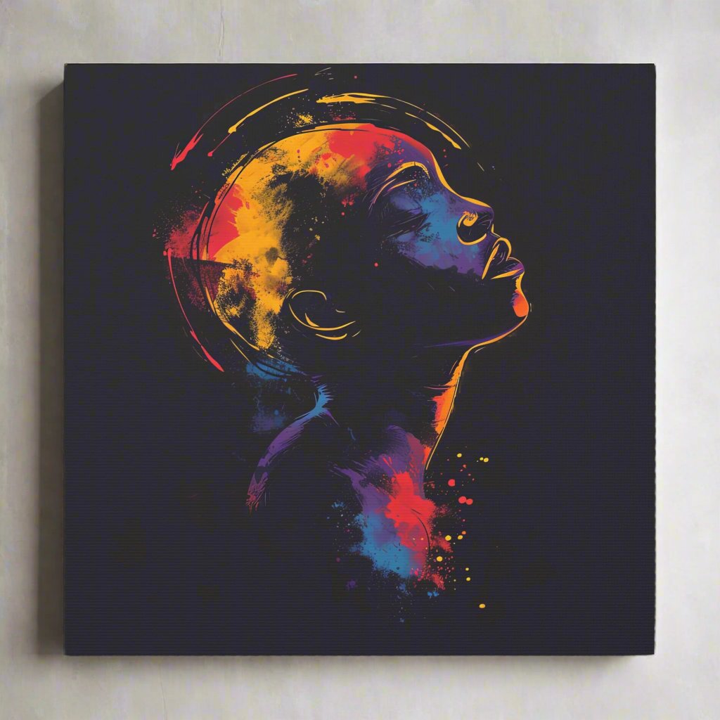 Transform your space with our stunning canvas wall art, where dreamlike visions meet abstract creativity. Available in small, medium, and large sizes, each canvas pi"Spaced In" - Introspective Wall Art | Vivid Pinks, Blues, Yellows, SlCanvas~ Canvas Gallery WrapsEndlessMind Creations Printify