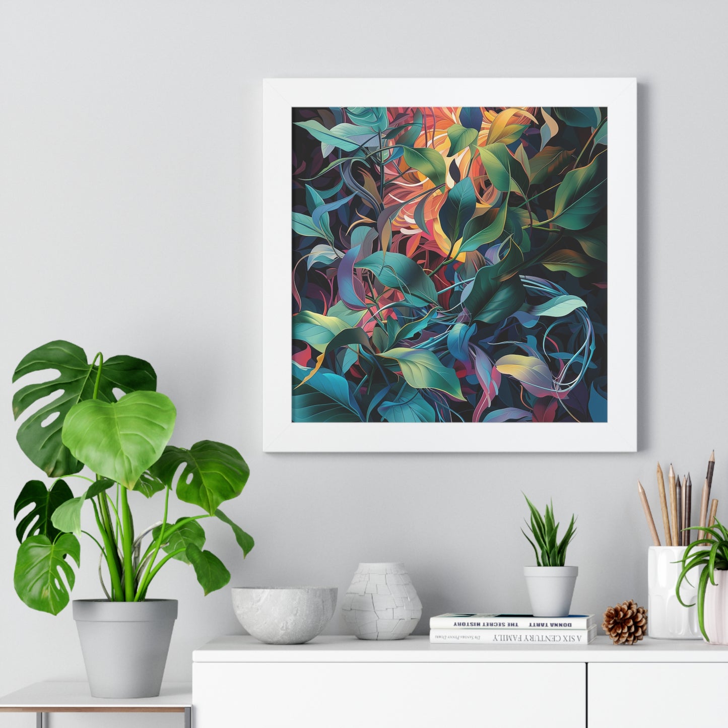 Transform your space with our stunning framed art, where dreamlike visions meet abstract creativity. Available in various sizes, each piece invites you into a world "Blue Garden" - Serene Blue and Green Framed Vertical PosterPosterBlue Garden - Framed Vertical PosterEndlessMind Creations Printify