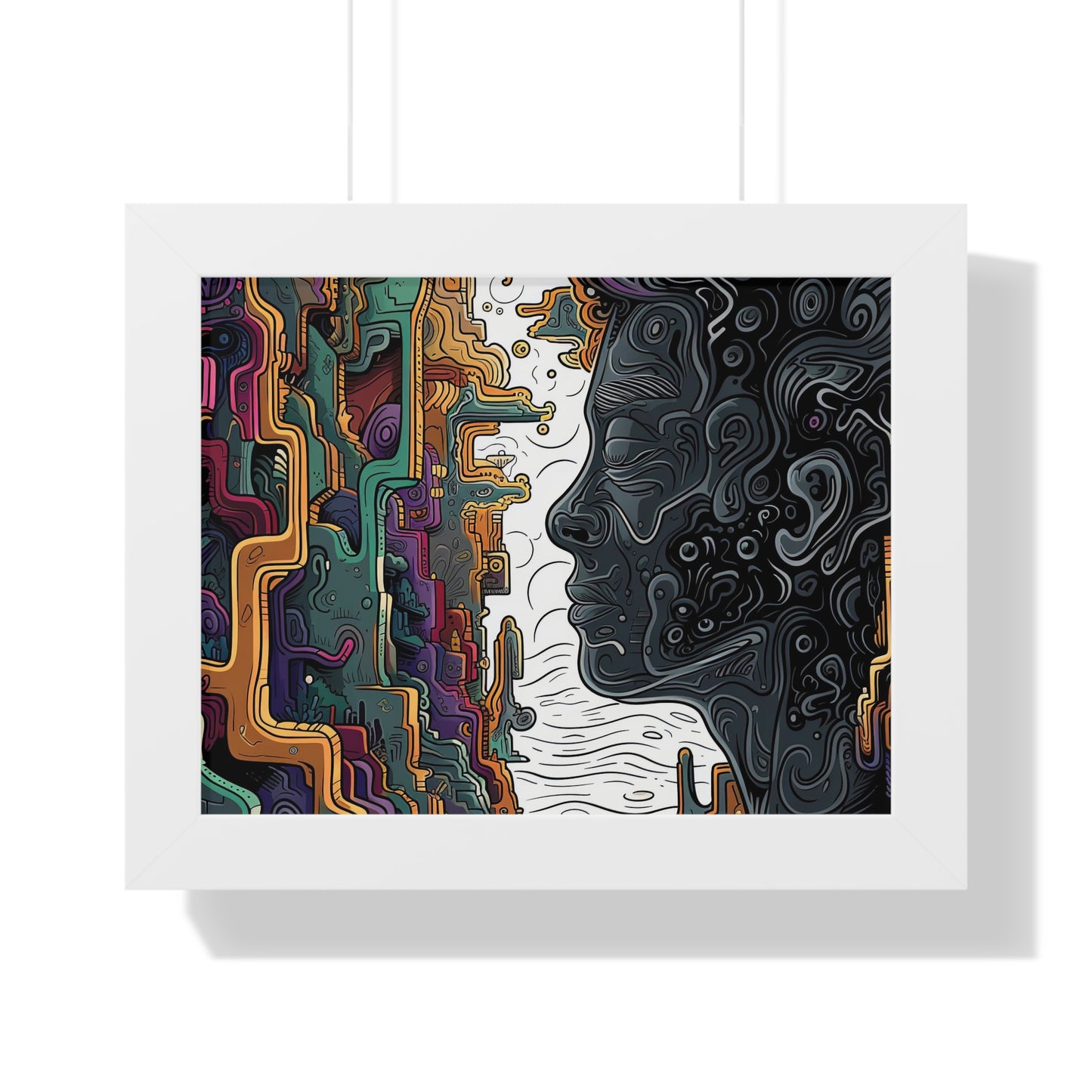 Transform your space with our stunning framed art, where dreamlike visions meet abstract creativity. Available in various sizes, each piece invites you into a world "To Be Still" - Abstract Thought-Provoking Wall Art | Mental Health AwPoster- Framed Horizontal PosterEndlessMind Creations Printify