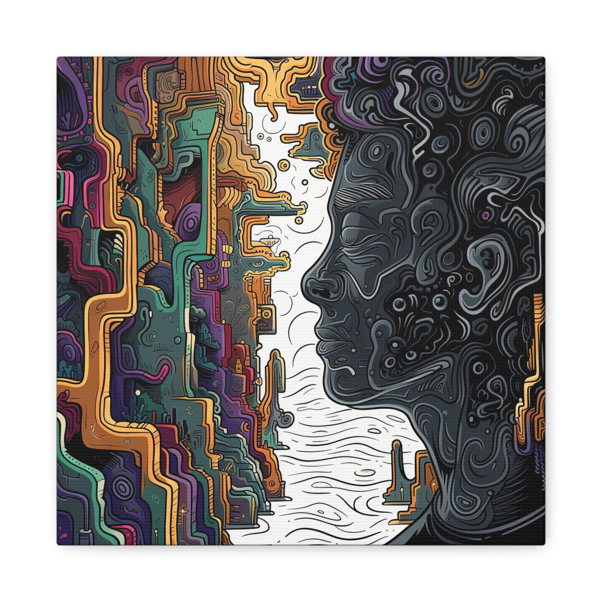 Transform your space with our stunning canvas wall art, where dreamlike visions meet abstract creativity. Available in small, medium, and large sizes, each canvas pi"To Be Still" - Abstract Line Art Colorful Wall Art | Matte Canvas, StCanvas- Matte Canvas, Stretched, 1EndlessMind Creations Printify