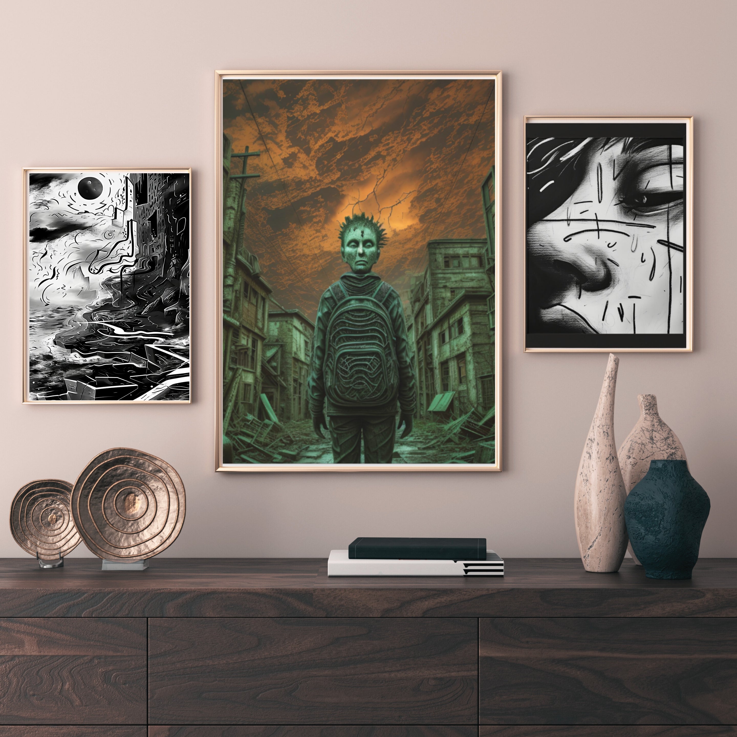 Transform your space with our stunning framed art, where dreamlike visions meet abstract creativity. Available in various sizes, each piece invites you into a world "Lost in My Mask" - Eerie Dream AI Generated| Framed Vertical PosterPosterMask - Framed Vertical PosterEndlessMind Creations Printify