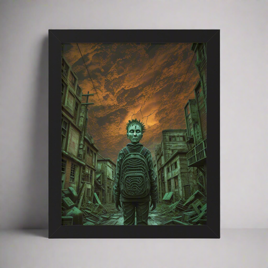 "Lost in My Mask" - Eerie Dream AI Generated| Framed Vertical Poster