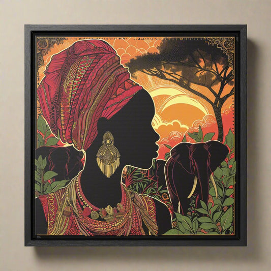 Transform your space with our stunning canvas wall art, where dreamlike visions meet abstract creativity. Available in small, medium, and large sizes, each canvas pi"Sunset Beauty" - Beautiful African Sunset | Gallery Canvas Wrap, SquaCanvasAfricaans Gaze - Gallery Canvas Wraps, Square FrameEndlessMind Creations Printify