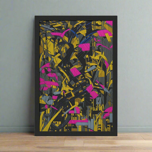 Transform your space with our stunning framed art, where dreamlike visions meet abstract creativity. Available in various sizes, each piece invites you into a world "Broken Thoughts Gold" - Abstract Shattered Pink, Black and Gold PrintPosterBroken Thoughts Gold - Vertical Framed PosterEndlessMind Creations Printify