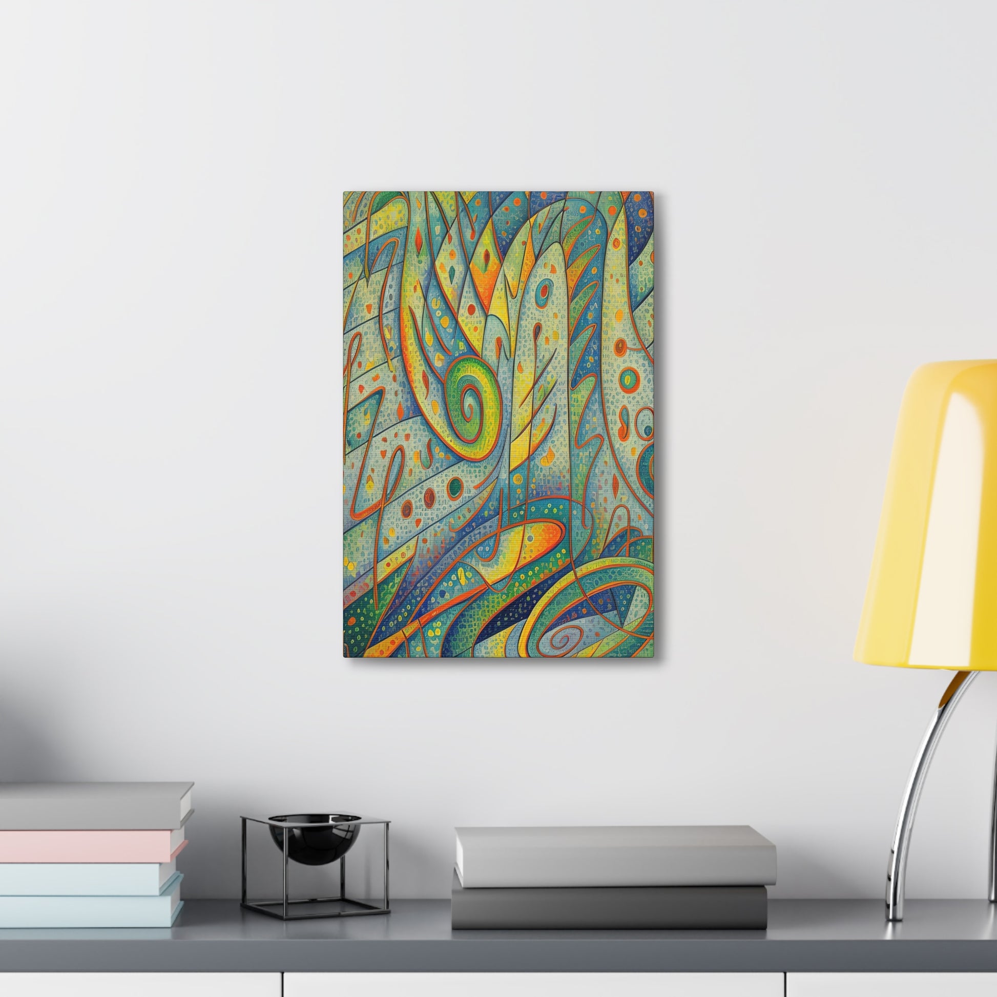 Transform your space with our jazzy canvas wall art, where dreamlike visions meet abstract creativity. Available in small, medium, and large sizes, each canvas piece"A Trumpet Sounds"  - Jazzy Maximalist Wall Art | Canvas Gallery WrapCanvasTrumpet Sounds ~ Canvas Gallery WrapEndlessMind Creations Printify