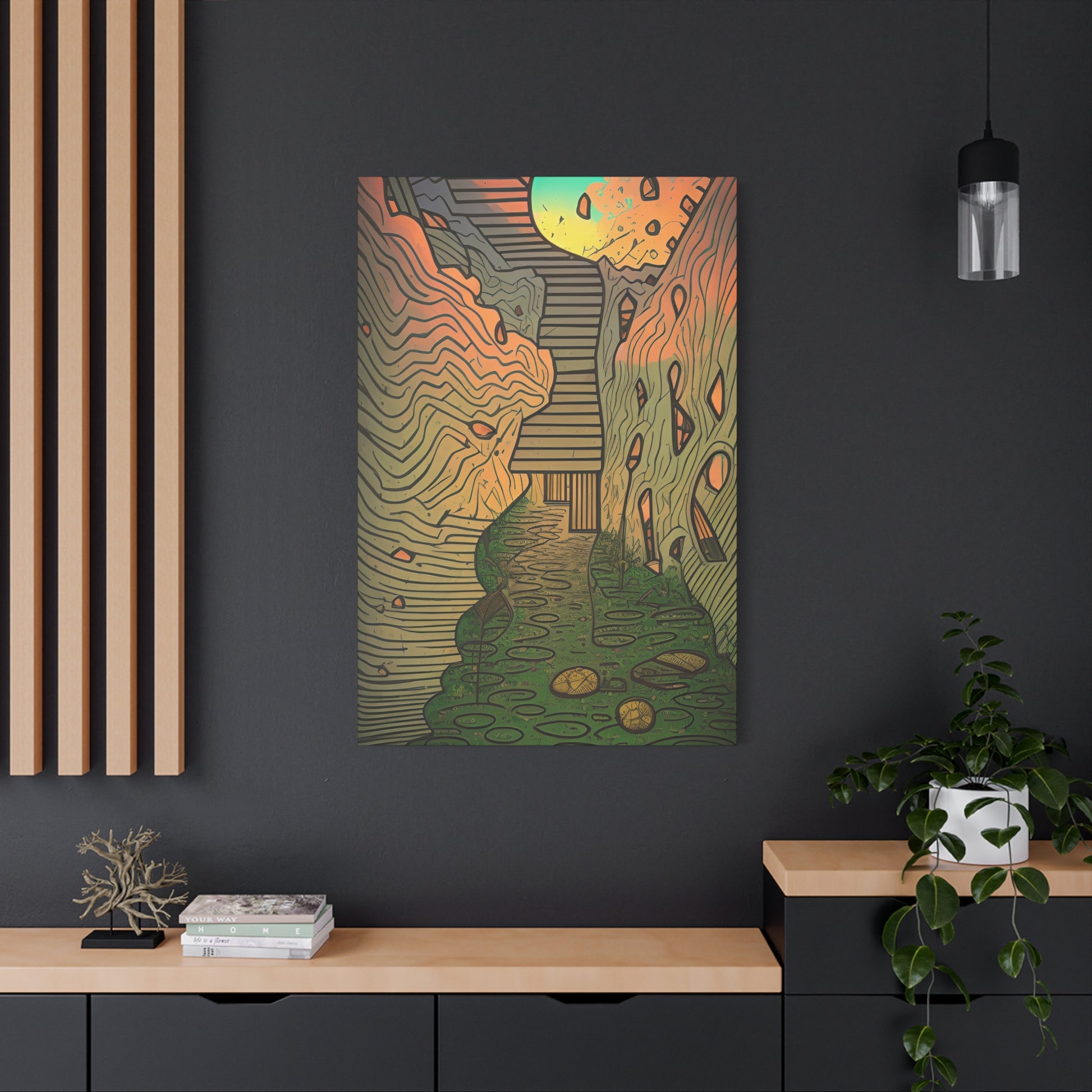 Place your custom artwork, photos, or creative projects on a canvas you'll be proud to use. Each matte canvas comes with back hanging already included for convenient"Climb Up" - AI Generated Dreamlike Wall Art | Matte Canvas, StretchedCanvas- Matte Canvas, Stretched, 1EndlessMind Creations Printify