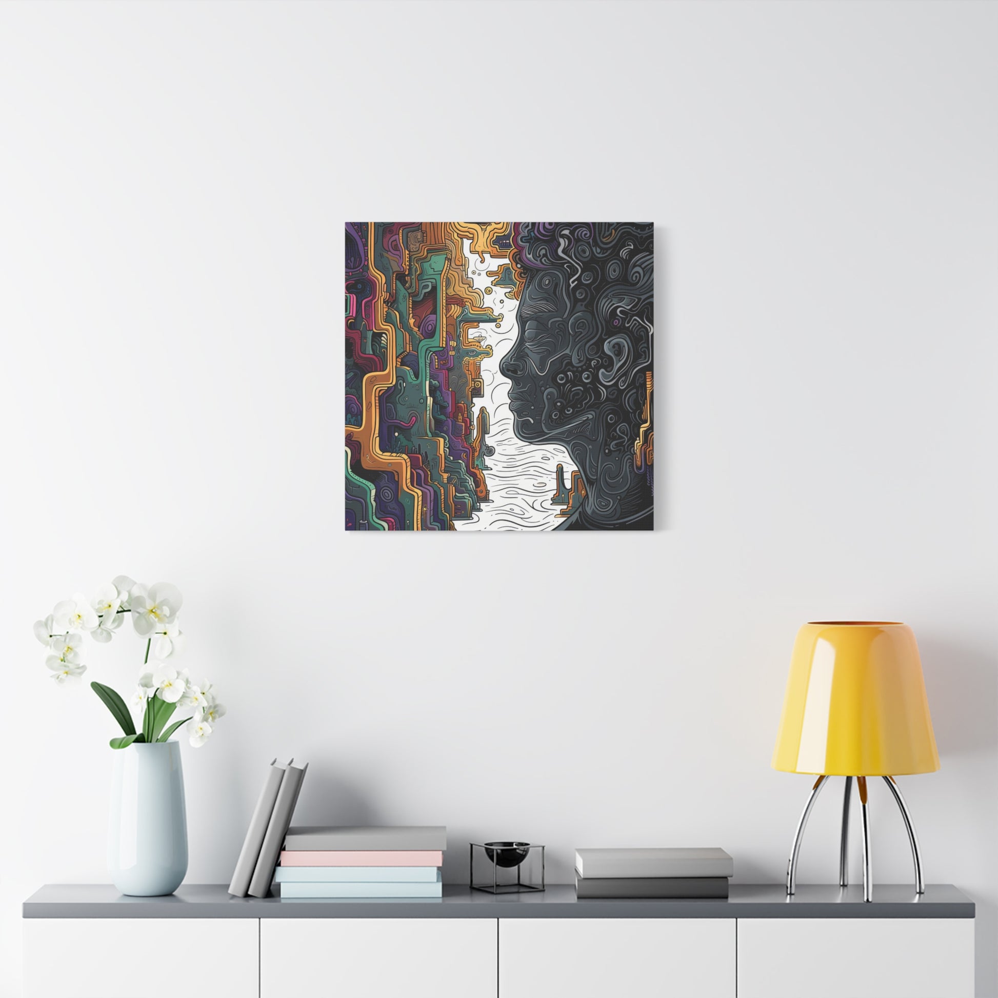 Transform your space with our stunning canvas wall art, where dreamlike visions meet abstract creativity. Available in small, medium, and large sizes, each canvas pi"To Be Still" - Abstract Line Art Colorful Wall Art | Matte Canvas, StCanvas- Matte Canvas, Stretched, 1EndlessMind Creations Printify