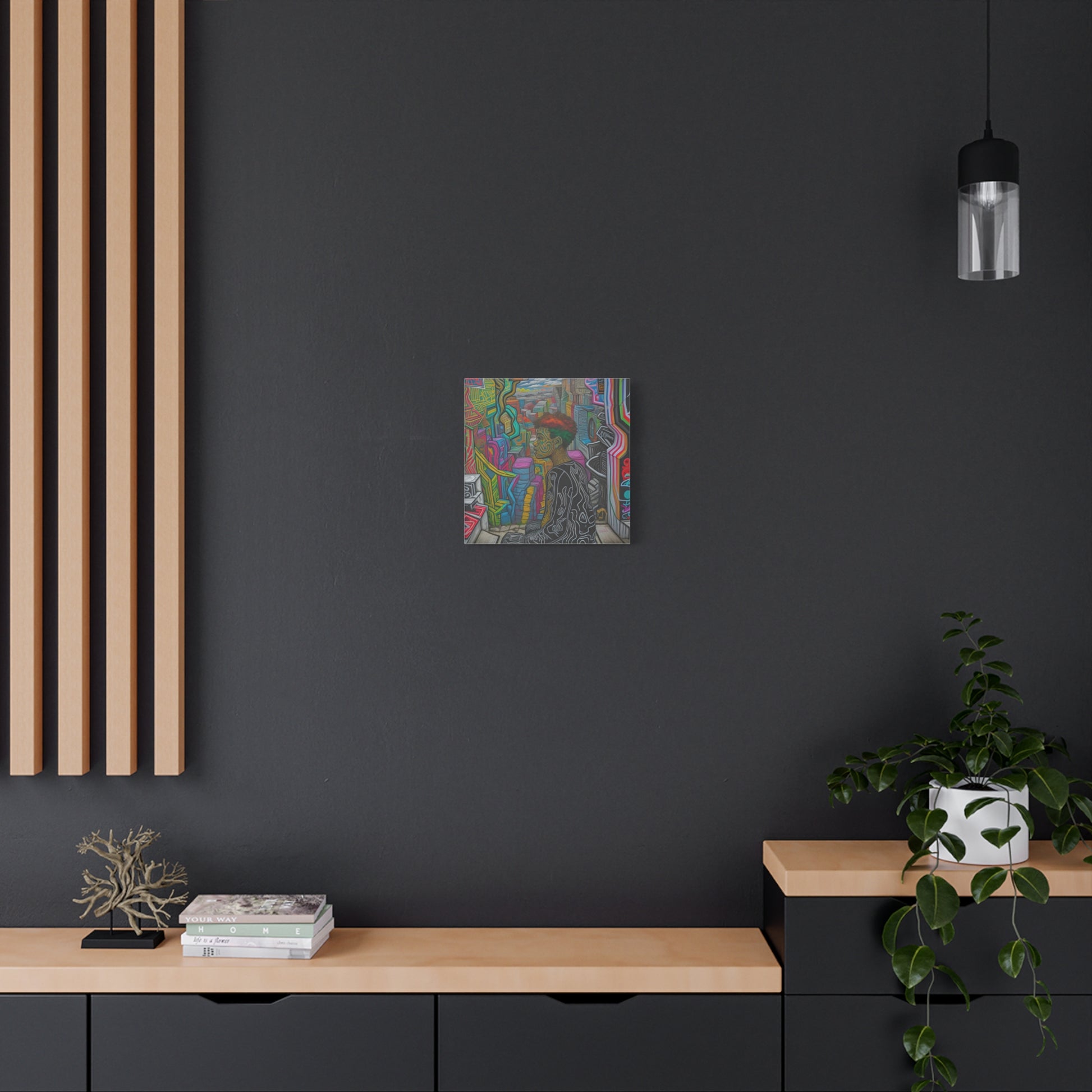 Place your custom artwork, photos, or creative projects on a canvas you'll be proud to use. Each matte canvas comes with back hanging already included for convenient"Atop the Mountains" - Colorful, Bold, Mood, Abstract Art | Matte CanvCanvas- Matte Canvas, Stretched, 1EndlessMind Creations Printify