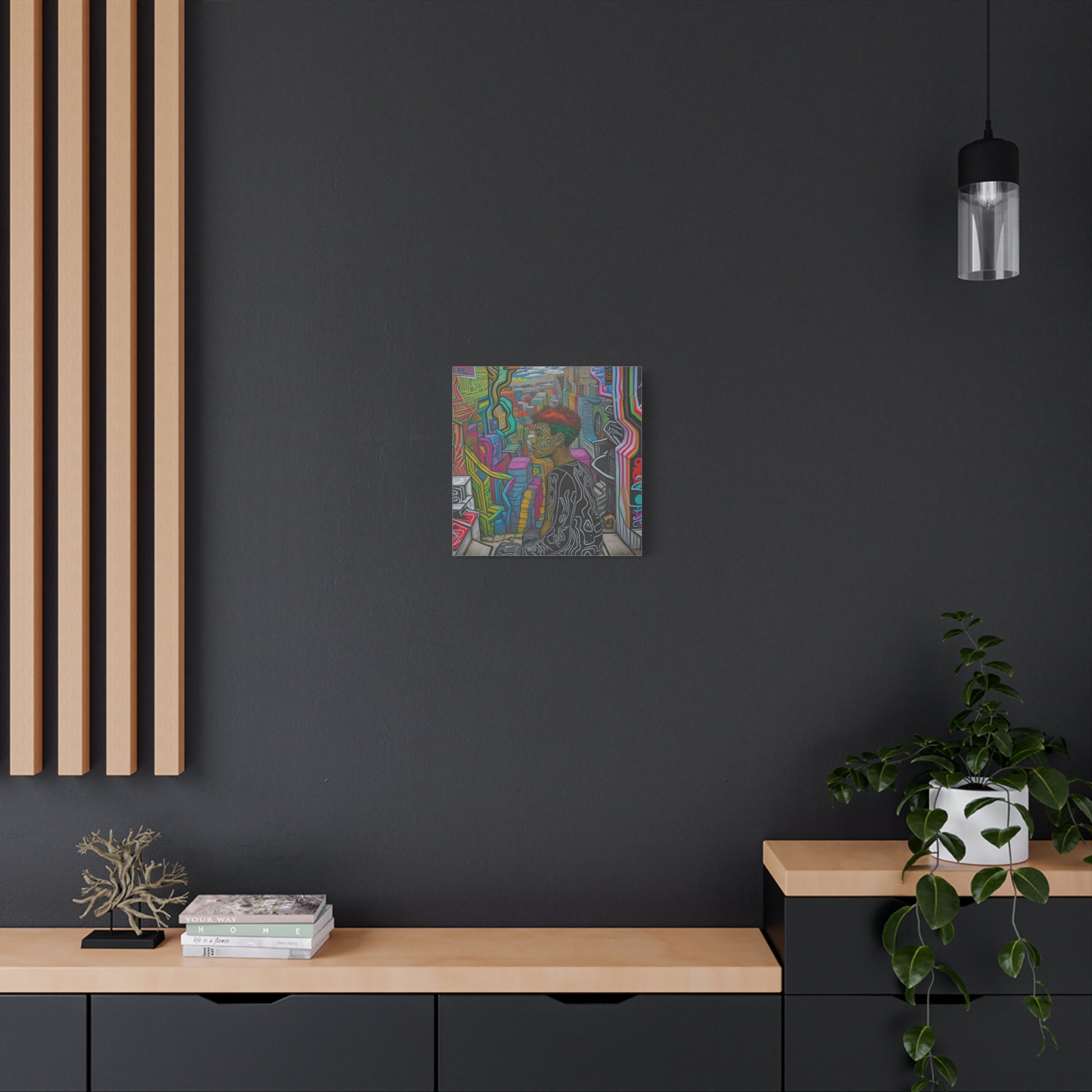 Place your custom artwork, photos, or creative projects on a canvas you'll be proud to use. Each matte canvas comes with back hanging already included for convenient"Atop the Mountains" - Colorful, Bold, Mood, Abstract Art | Matte CanvCanvas- Matte Canvas, Stretched, 1EndlessMind Creations Printify