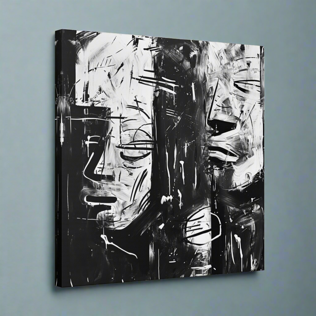 black and white abstract art "Relax, Anxiety" ai generated wall art Endlessmindcreations