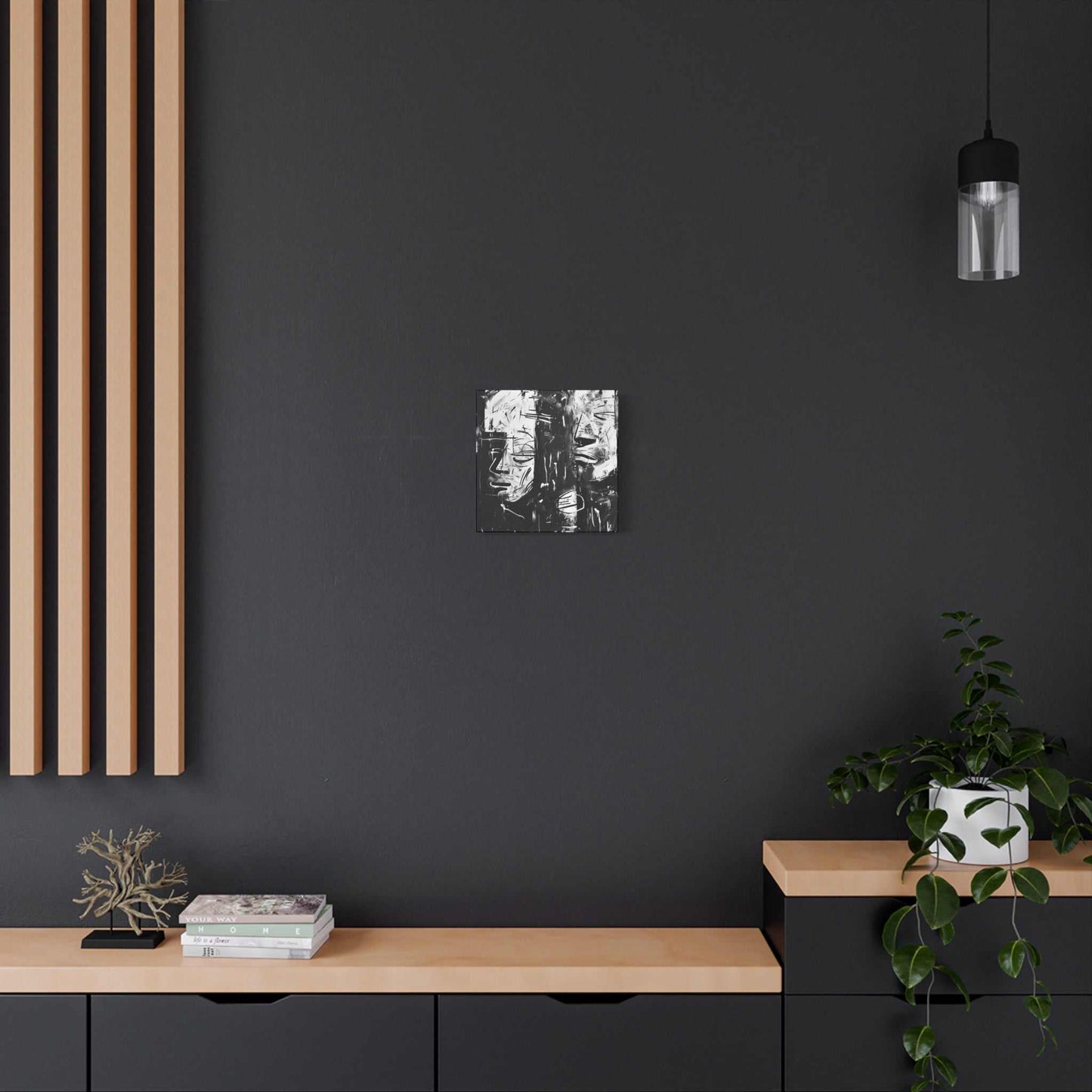 black and white abstract art "Relax, Anxiety" ai generated wall art Endlessmindcreations