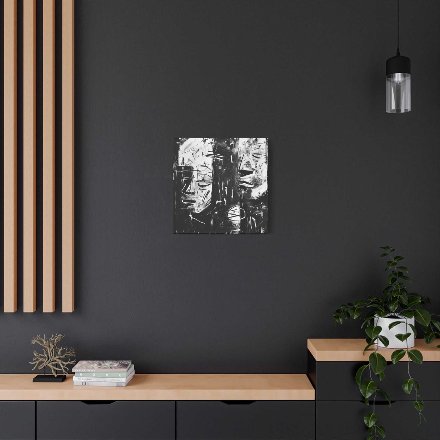 black and white abstract art "Relax, Anxiety" ai generated wall art Endlessmindcreations