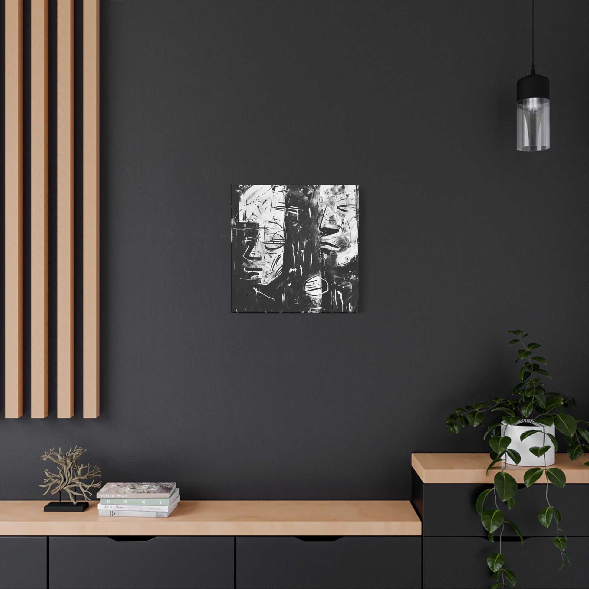 black and white abstract art "Relax, Anxiety" ai generated wall art Endlessmindcreations