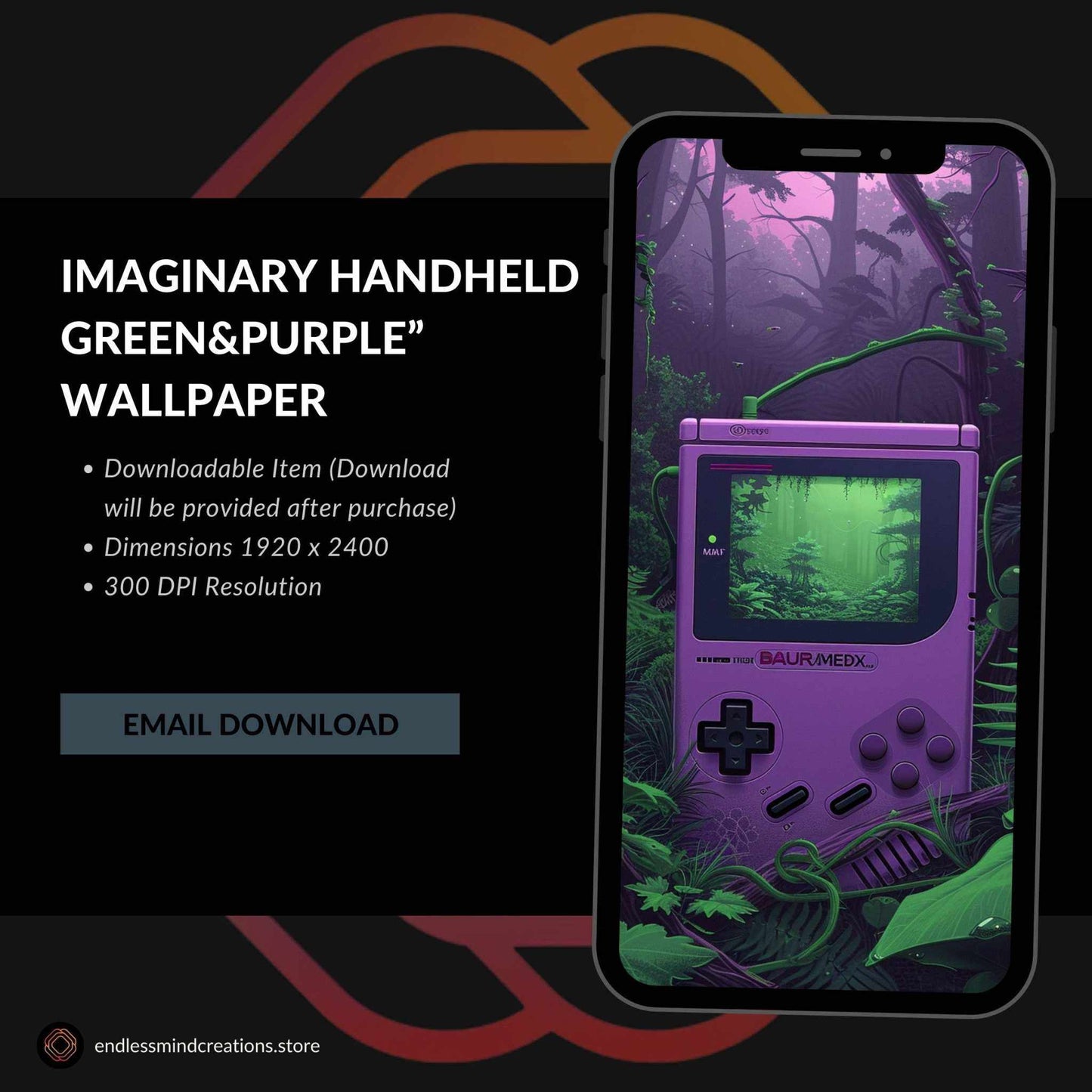 Gaming Wallpaper Download "Imaginary Handheld: Green and Purple"