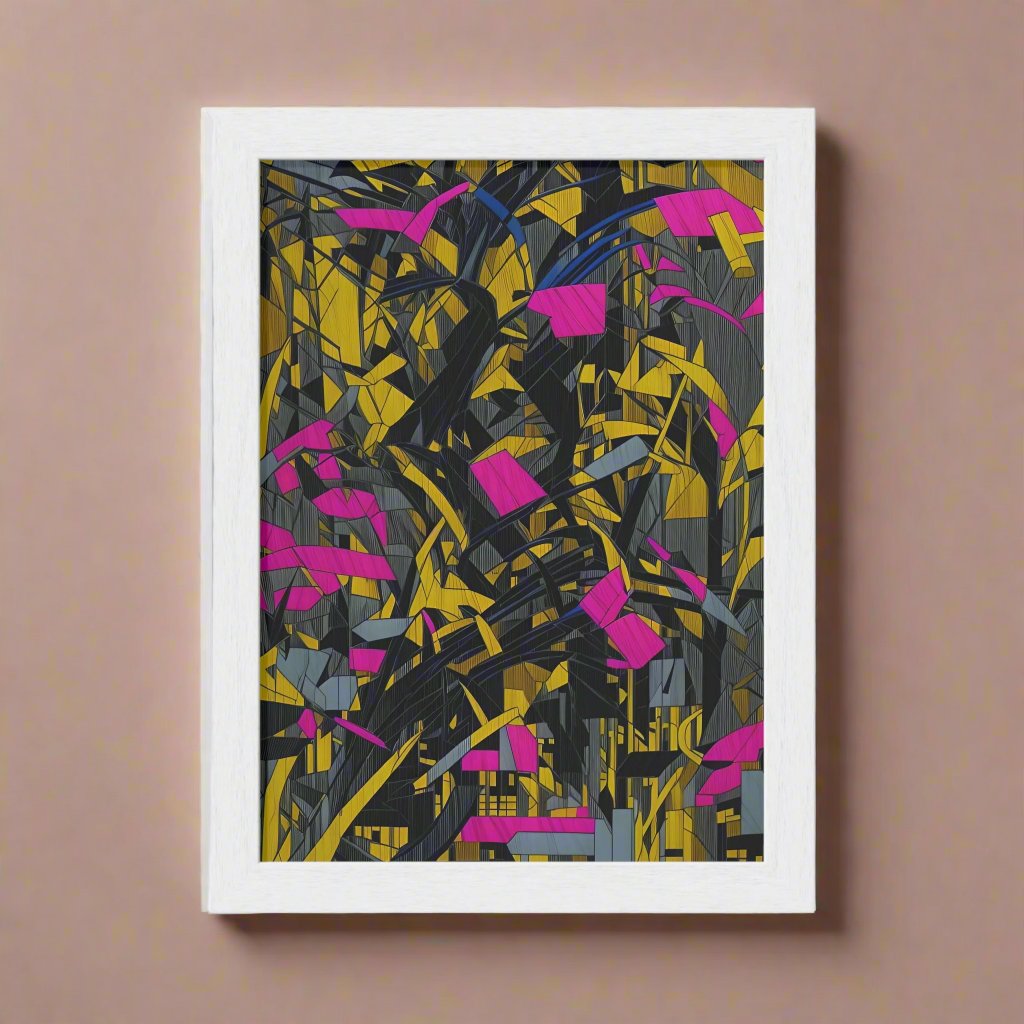Transform your space with our stunning framed art, where dreamlike visions meet abstract creativity. Available in various sizes, each piece invites you into a world "Broken Thoughts Gold" - Abstract Shattered Pink, Black and Gold PrintPosterBroken Thoughts Gold - Vertical Framed PosterEndlessMind Creations Printify