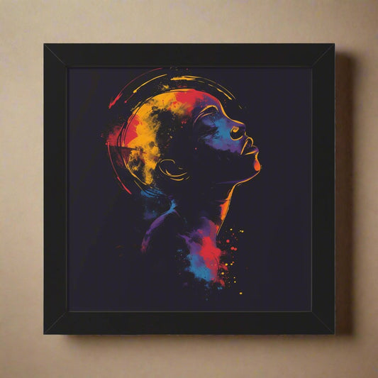 Transform your space with our stunning framed art, where dreamlike visions meet abstract creativity. Available in various sizes, each piece invites you into a world "Spaced In" - Introspective Wall Art | Vivid Pinks, Blues, Yellows, SlPoster- Framed Vertical PosterEndlessMind Creations Printify