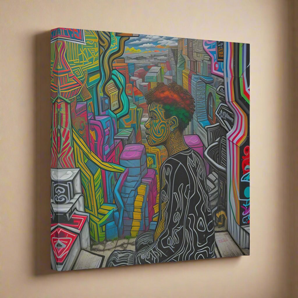 Place your custom artwork, photos, or creative projects on a canvas you'll be proud to use. Each matte canvas comes with back hanging already included for convenient"Atop the Mountains" - Colorful, Bold, Mood, Abstract Art | Matte CanvCanvas- Matte Canvas, Stretched, 1EndlessMind Creations Printify