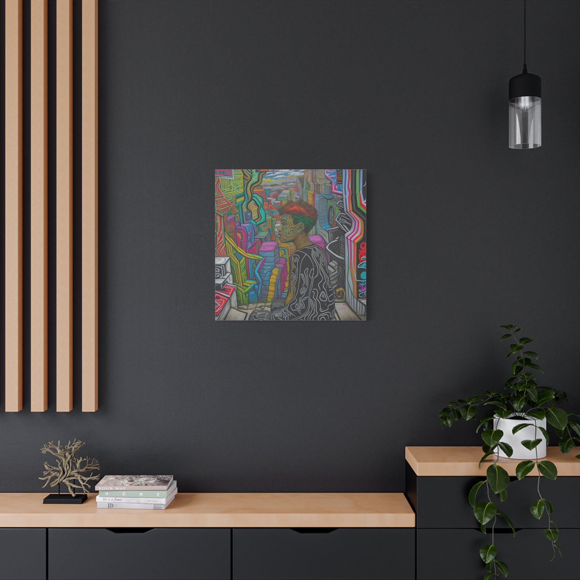 Place your custom artwork, photos, or creative projects on a canvas you'll be proud to use. Each matte canvas comes with back hanging already included for convenient"Atop the Mountains" - Colorful, Bold, Mood, Abstract Art | Matte CanvCanvas- Matte Canvas, Stretched, 1EndlessMind Creations Printify