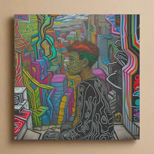 Place your custom artwork, photos, or creative projects on a canvas you'll be proud to use. Each matte canvas comes with back hanging already included for convenient"Atop the Mountains" - Colorful, Bold, Mood, Abstract Art | Matte CanvCanvas- Matte Canvas, Stretched, 1EndlessMind Creations Printify