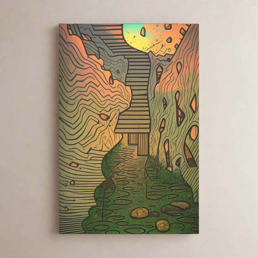 Place your custom artwork, photos, or creative projects on a canvas you'll be proud to use. Each matte canvas comes with back hanging already included for convenient"Climb Up" - AI Generated Dreamlike Wall Art | Matte Canvas, StretchedCanvas- Matte Canvas, Stretched, 1EndlessMind Creations Printify