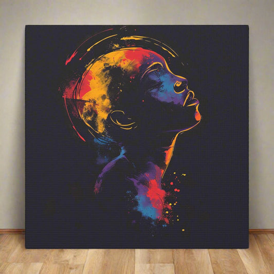 Transform your space with our stunning canvas wall art, where dreamlike visions meet abstract creativity. Available in small, medium, and large sizes, each canvas pi"Spaced In" - Introspective Wall Art | Vivid Pinks, Blues, Yellows, SlCanvas~ Canvas Gallery WrapsEndlessMind Creations Printify