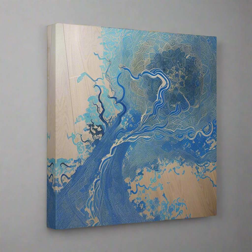 blue abstract art transform your space with our stunning canvas wall art, where dreamlike visions meet abstract creativity. Available in small, medium, and large sizes, each canvas pi"Blue Whims" - Tranquil blue abstract Wall Art | Canvas WrapCanvasstunning canvas wall artEndlessMind Creations Printify